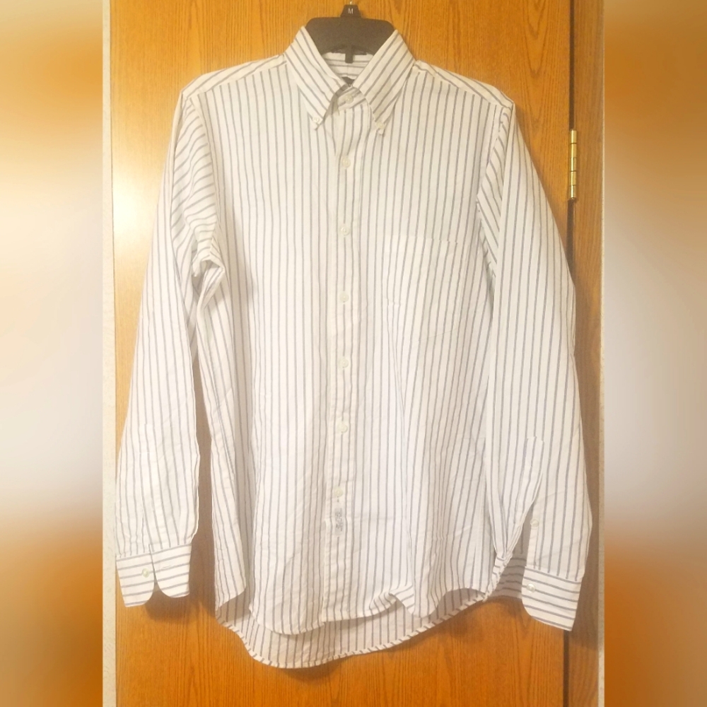 Gant Comfort Club White and Blue Striped Dress Shirt 15/34